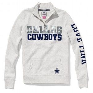 used Victoria's Secret PINK Dallas Cowboys half zip sweatshirt L